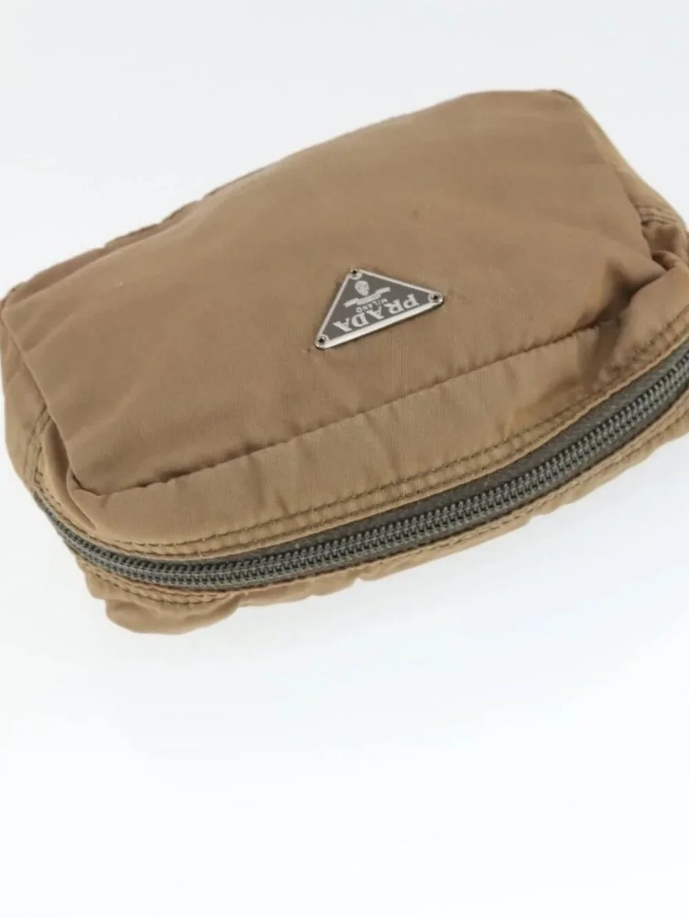 PRADA Sports Pouch Nylon 6 Set Brown Black Light blue Auth 165132